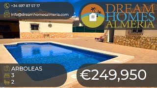 3 bed 2 bath villa Arboleas with garage and walking distance to the village Arboleas