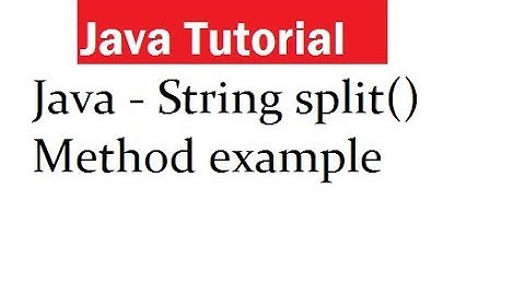 Split() String method in Java with examples