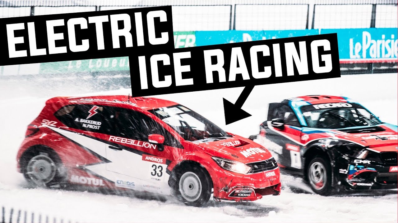 Electric Race Car ICE RACING for 35.000 Spectators - YouTube