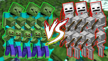 Zombies Army VS Skeleton Army - Minecraft Mob Battle - 200 Zombies Vs 200 Skeleton - SLN Craft