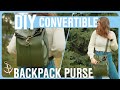 Diy 2in1 backpack purse tutorial  free sewing pattern