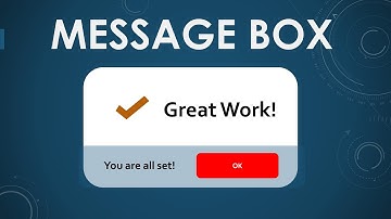 How to create Message Dialog Box using VBA