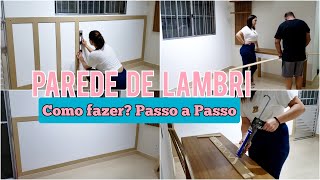 COMO FAZER UMA PAREDE DE LAMBRI | DIY - TRANSFORMANDO O ESCRITÓRIO GASTANDO POUCO | FAÇA VOCÊ MESMO