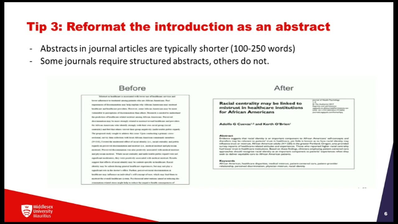 converting dissertation to journal article