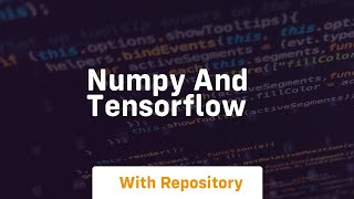 numpy and tensorflow
