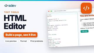 HTML Editor Online with Live Preview: Format, Minify and Check Your Code (Every Feature) News
