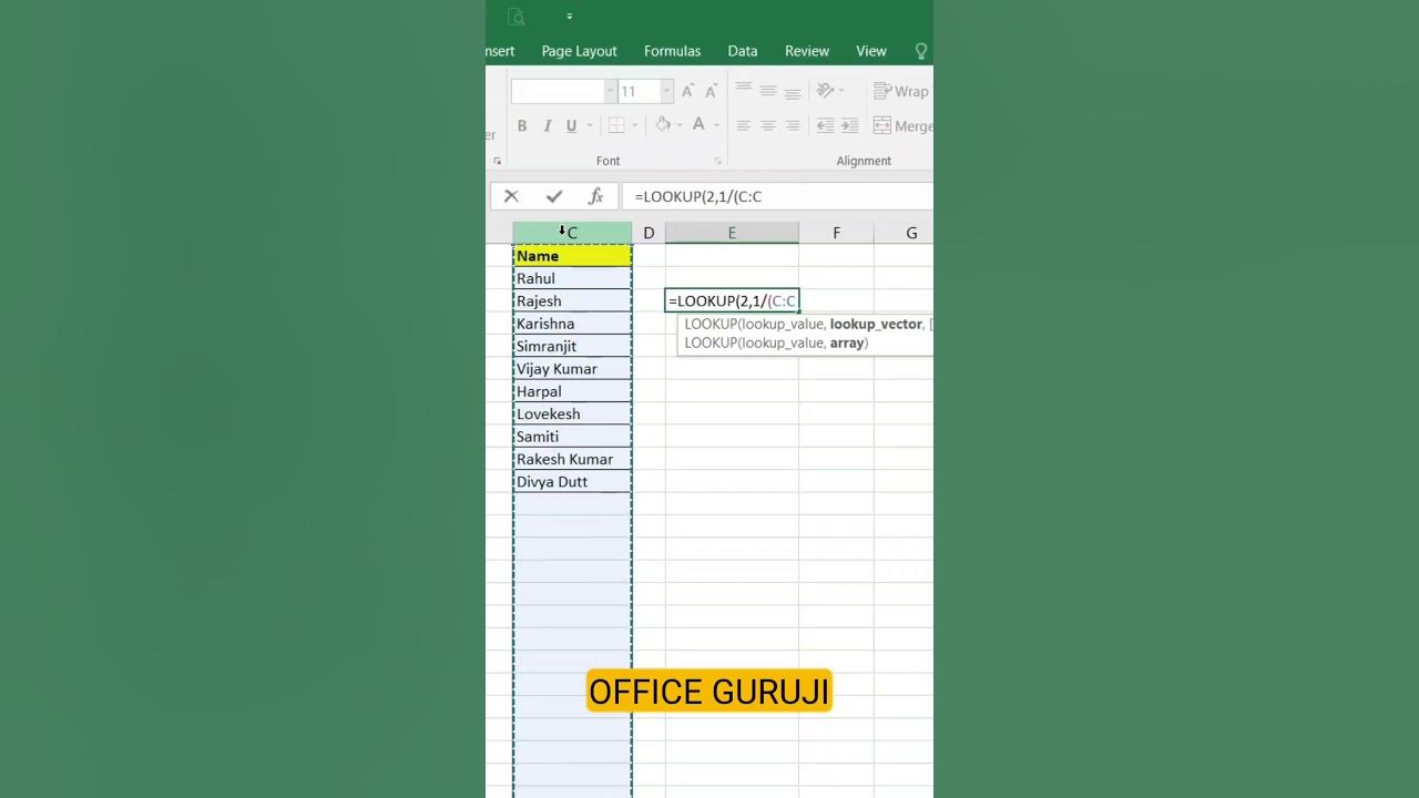 How to find last entry in column in excel excel lookup function 