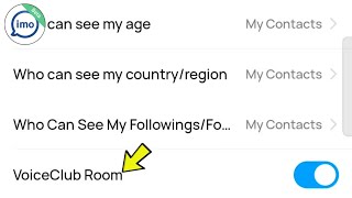 Enable Voice Club Room Settings in Imo Beta App screenshot 2