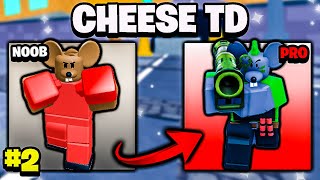 I Got Rocket Rat And Defeated Hard Mode! Noob To Pro Ep 2 - Cheese TD