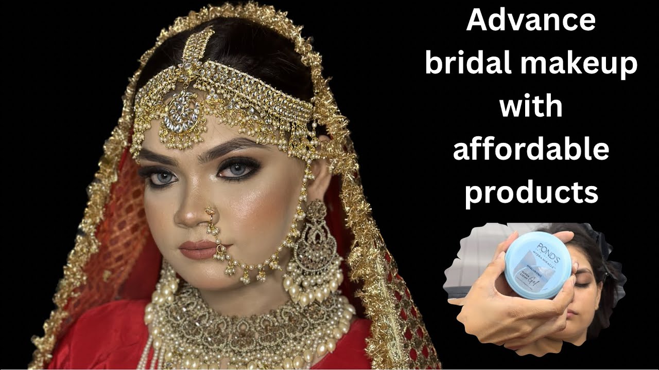 Advance bridal makeup with affordable products | nude makeup look| subtle bridal makeup 