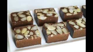 Chocolate Dates Burfi in 15 minutes | Easy & quick Chocolate Barfi | Chocolate Burfi Recipe