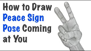 Hand Making a Peace Sign | full drawing tutorial lesson