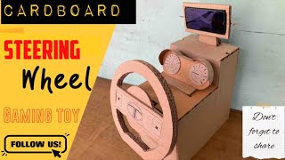 How to make a cardboard gaming steering wheel #gaming #shorts #youtubeshorts