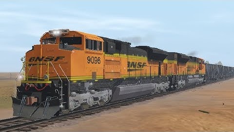 Trainz 3 BNSF #9096 pass by with Empty Coal Mid DPU alight & DPU alright