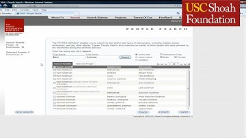 Visual History Archive Tutorial: People Search | USC Shoah Foundation