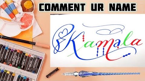 Kamala Name Signature Calligraphy Status | How to Draw, Cursive Calligraphy with Cut Marker