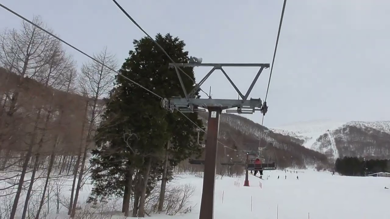箕輪スキー場　Bリフト（旧 E.Tエクスプレス）B Lift, Minowa Snow Resort, Fukushima, Japan