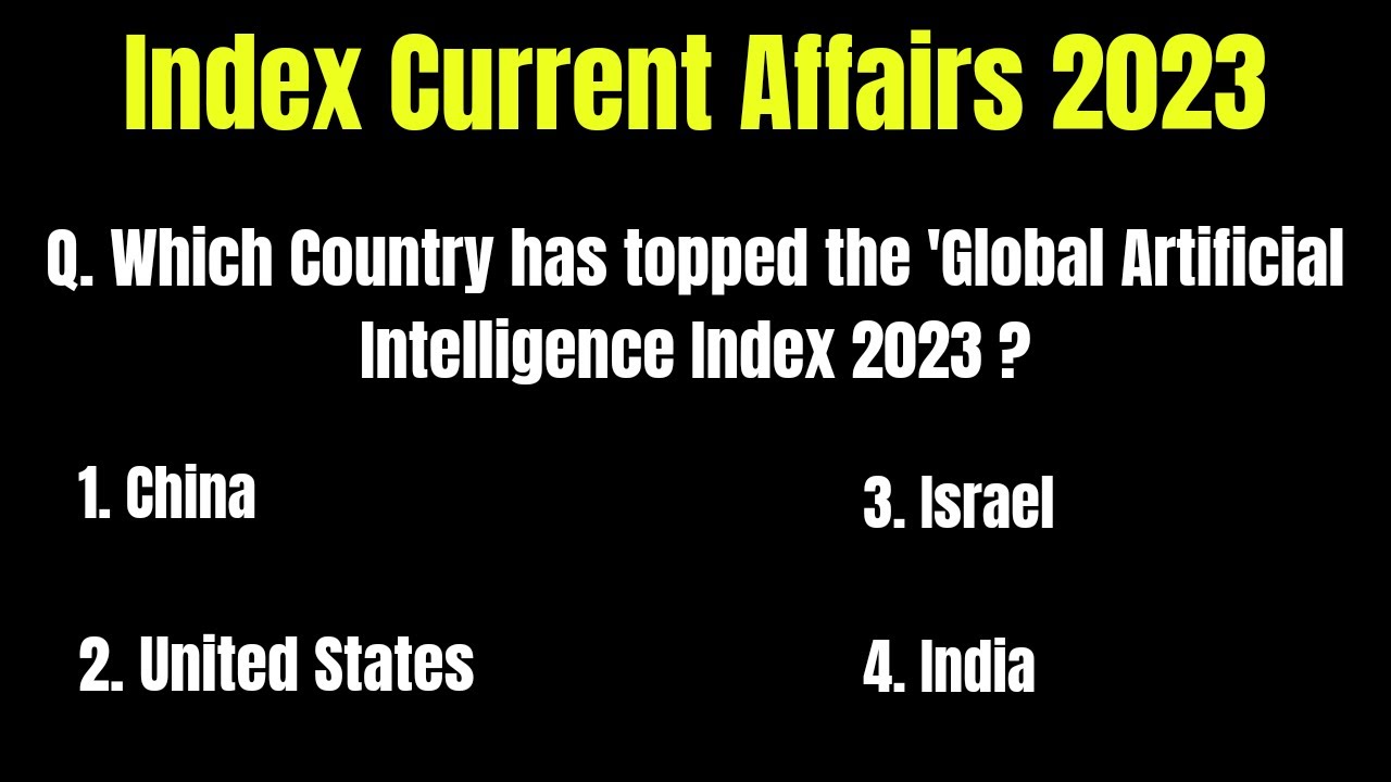 Index (2023) Current Affairs | Important Index 2023 | महत्वपूर्ण सूचकांक 2023| Current Affairs 2023|
