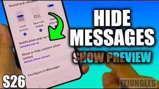 How to Show/Hide Text Messages Content On the Lock Screen on Galaxy S26/S26+/Ultra