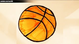 Como dibujar un balon de basquetbol - YouTube