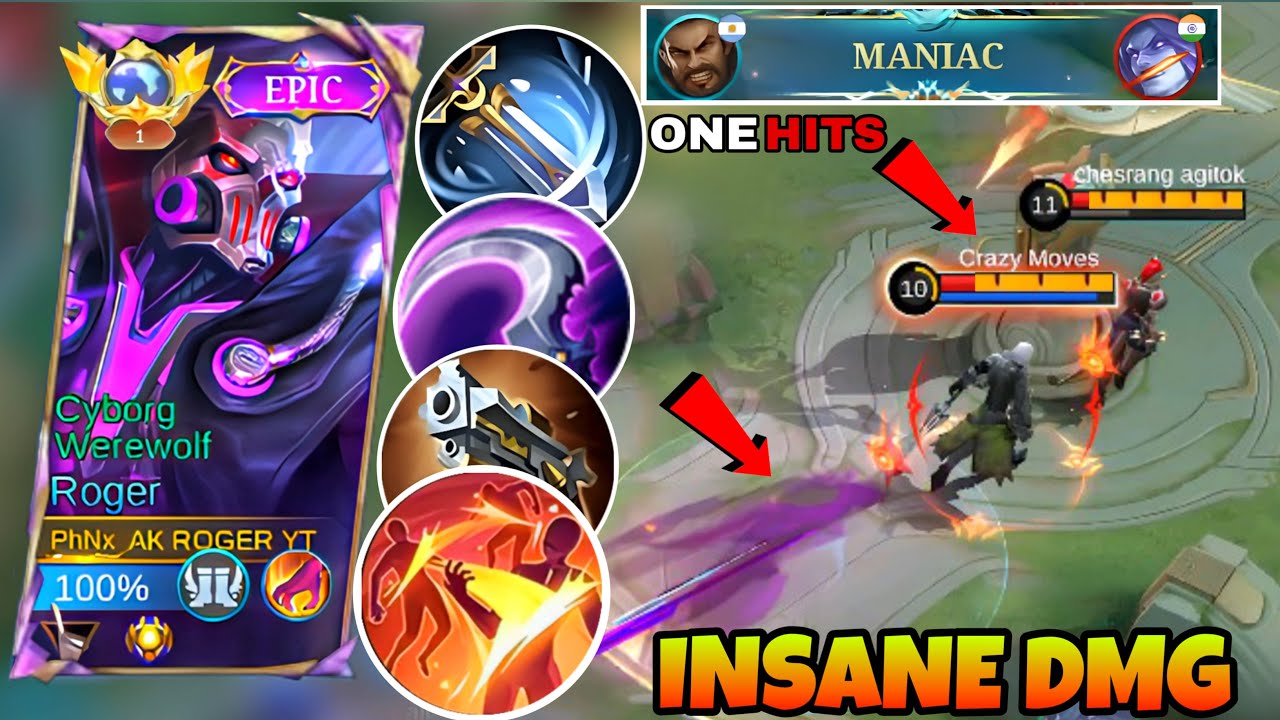 Roger 10 Min 20+ Kills Maniac 🔥 2026 Best Build Ever [ One Hits ] | MLBB