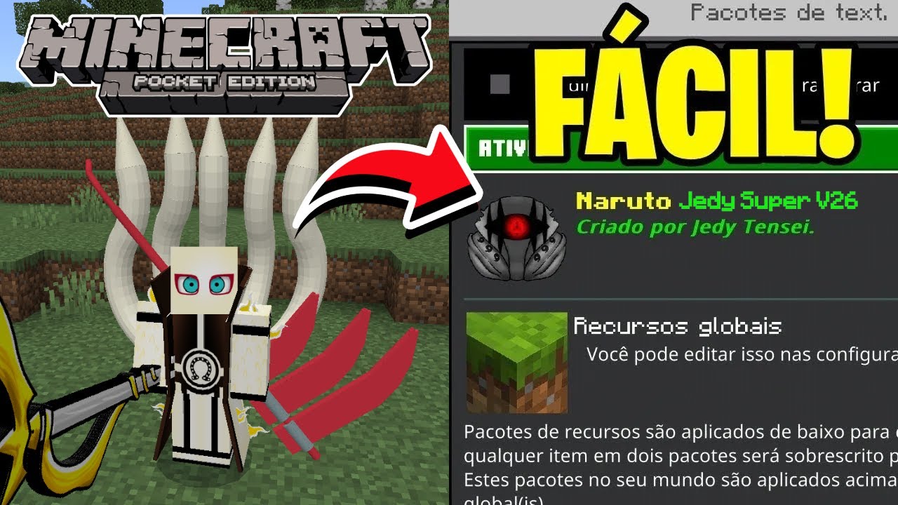 HOW TO INSTALL THE NARUTO JEDY SUPER V26 ADDON/MOD ON MINECRAFT PE