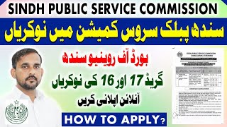 Board of Revenue Sindh Jobs | Sindh Public Service Commission Advertisement - Complete Detail 