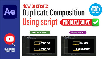 After Effects | How to duplicate composition without changing original | Script file in description