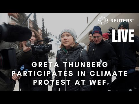 DAVOS LIVE: Greta Thunberg participates in a climate protest at the World Economic Forum