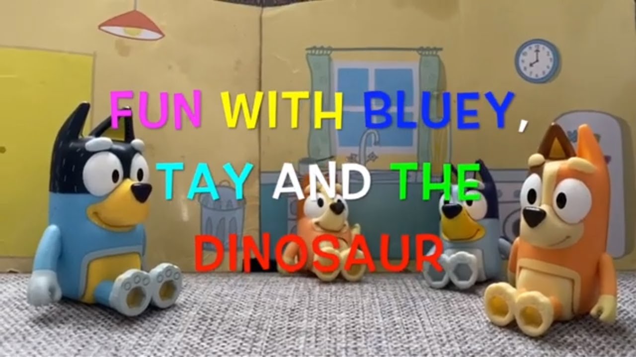 Bluey toys and the dinosaur in the park - YouTube