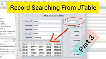 JAVA Tutorial 3 - How to Search record from JTable in Java using  JTextField and Search Button