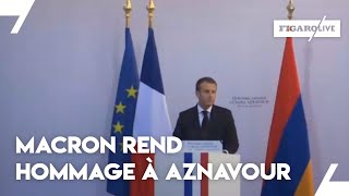 Intégrale: Macron rend hommage à Aznavour