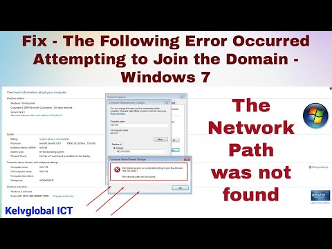 Fix - The following error occurred attempting to join Windows 7 to a Domain | Path was not found