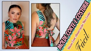 COSTURE BLUSA DE RETALHO COM AMARRAÇÃO NAS COSTAS (Para Iniciante)