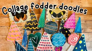 Easy COLLAGE FODDER Doodles | Doodles for Art Journals and Junk Journals | Doodle Art