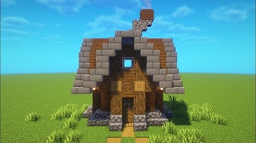 Minecraft : Small Rustic Survival Starter House(Tutorial)