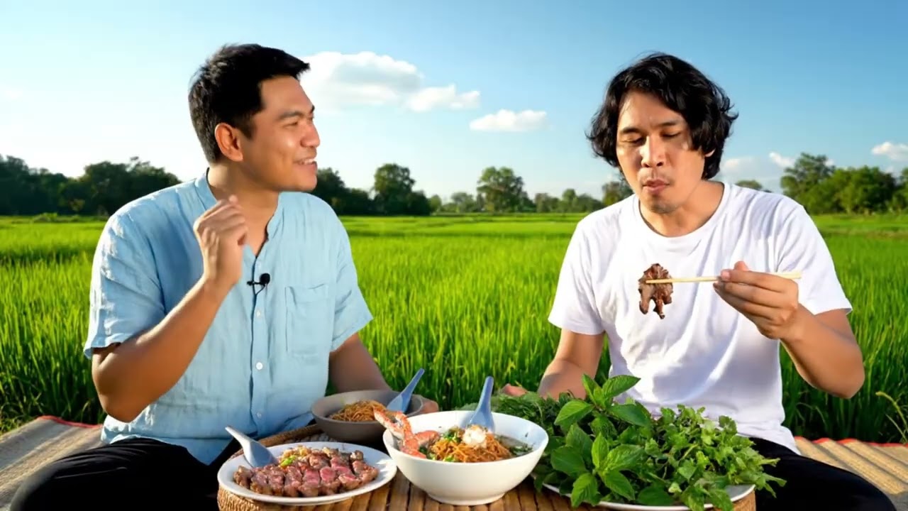 The Best Way to Eat Spicy Noodles! Traditional Village Life & Fresh Food