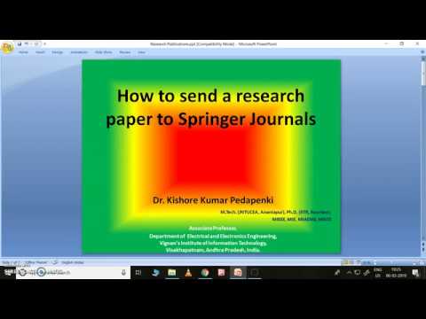 how to publish a research paper in springer