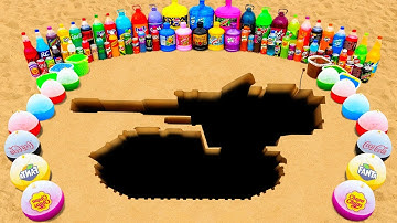 How to Make Orbeez Tank with Giant Balloons of Sodas, Mtn Dew, Mirinda, Fanta, Coca Cola vs Mentos