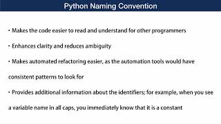 19   python naming conventions | Python For Absolute Beginners