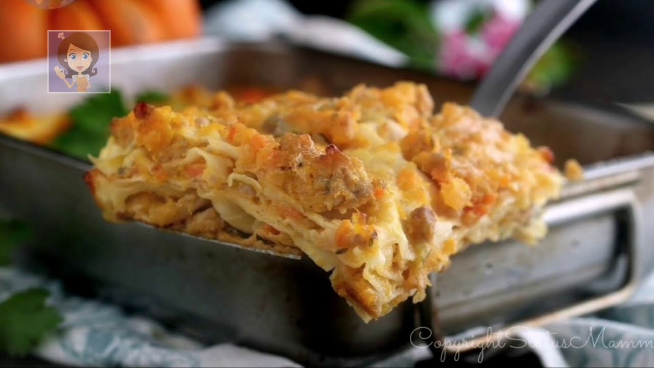 LASAGNE ALLA ZUCCA GORGONZOLA E SALSICCIA - easy pumpkin and sausage