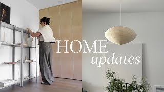 Home Updates: new dining room lamp, styling shelves & what I've been wearing