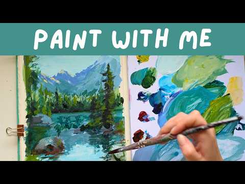 Cosy Sketchbook Landscape Painting in Acrylics