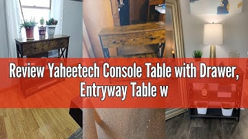 Review Yaheetech Console Table with Drawer, Entryway Table with 3 Tier Storage Shelves, Narrow Long