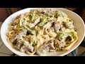 Beef Broccoli Fettuccine Alfredo Pasta Recipe video