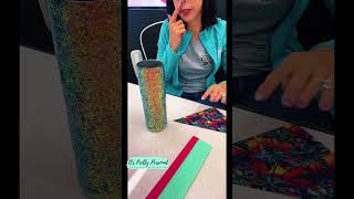 HOW TO apply a Vinyl V-Split to a tumbler ✨🩷✨ #diy #howto #glittertumbler #tutorial