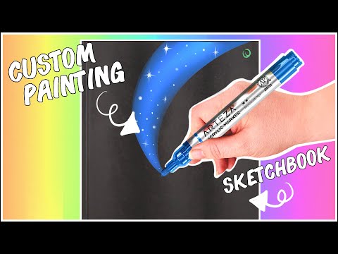 CUSTOM PAINTING my OHUHU SKETCHBOOK with ARTEZA Acrylic Paint Markers