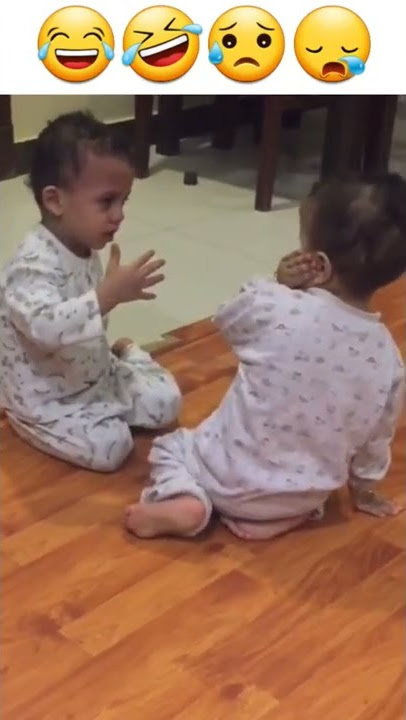 Twin baby fight - Funny babies fight video #shorts