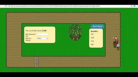 horse racing javascript assignment II
