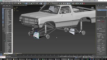 (3DS Max) SnowRunner Modding - Coilover and shock skinning and suspension setup AutoIK